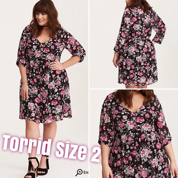 torrid Dresses & Skirts - Floral Chiffon Shirt Dress